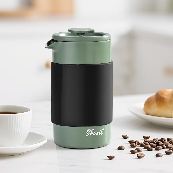 French Press – 350ml Stainless Steel Coffee Press, 2 Cup Cafetiere for Ground Coffee, Portable French Press