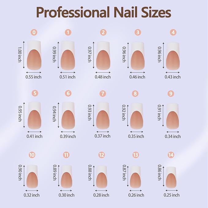 Misssix 240Pcs French Tip Press on Nails Long Square Gel Fake Nails Brown | No Need to File 3 in 1 Tips Pre-lasting, White French Nail Tips for Nail Art DIY 15 Sizes