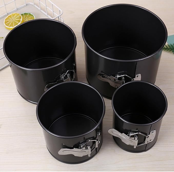 4pcs Cake Moulds Nonstick Springform Pan,with Removable Bottom Tall Round Cheesecake Pan Set Size of 10cm, 12cm, 14.5cm, 17cm
