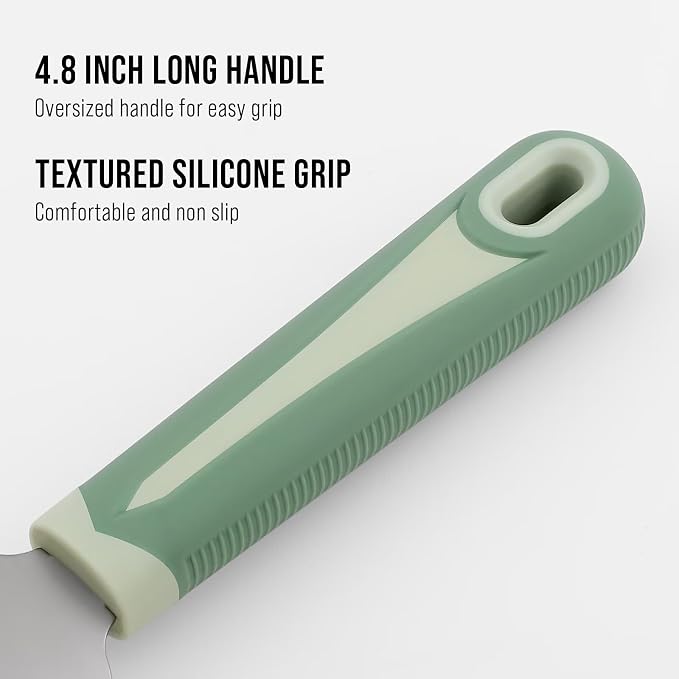 Julienne Peeler Vegetable Peeler with 4.8'' Long Silicone Handle | Non-slip grip & sharp blade; Y carrot shredder-for strips; Potato/serrated peeler-ordinary peeling/soft skin; 3 Pack; Green