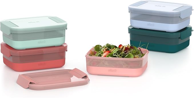 Ello 3.7 Cup Plastic Meal Prep Containers, 10 Pc, 5 Pack, Melon | Set of 5 leakproof BPA-free plastic meal prep containers. Microwave & dishwasher safe. Ideal for food storage & leftovers