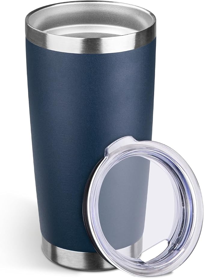 StarSpeed 20oz Stainless Steel Travel Coffee Tumbler,Navy Blue | Travel Coffee Mug,Spill-proof Lid,Double Wall,BPA-free Travel Cups,Insulated Cup Fits Car Cupholders