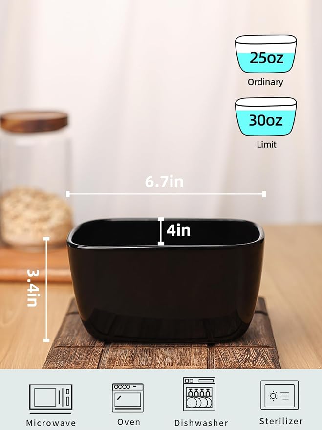 Ceramic Small Loaf Pan, Mini Bread Pan, Oven Safe (Black, Large) | Even Heat Distribution, Smooth Glazed Finish, Easy Release, Easy to Clean, Perfect for Individual Baking, Kitchen Essential