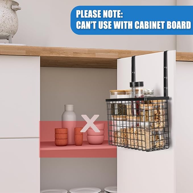 YMCCOOL 2 Pack Cabinet Door Organizer,Over The Cabinet Door Organizer with Towel Bars,Hang Over Cabinet Door Storage, Kitchen Cabinet Door Organizer for Cutting Board, Baking Sheet, Foil, Plastic Wrap