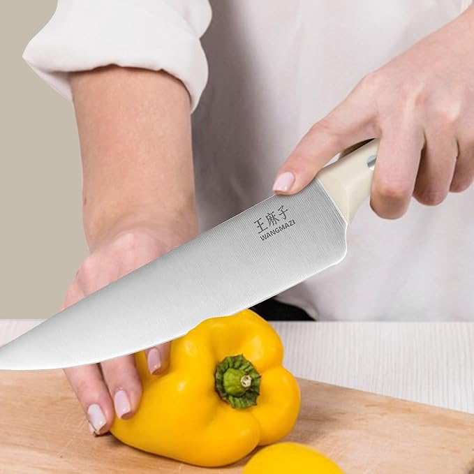15 Pcs Knife Block Set, Japanese High Carbon Stainless Steel Sharp Blade Knife Set, Razor Sharp Knives Set for Kitchen, Dishwasher Safe, Elegant Box for Men Women, Natural