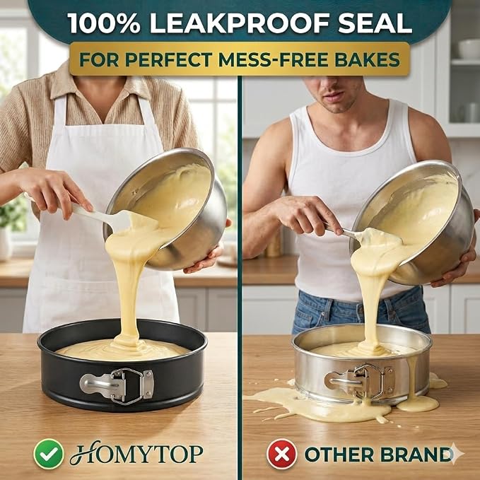 9 Inch Springform Pan with Silicone Water Bath Tray & 30 24-Inch Piping Bags – Nonstick Leakproof Cheesecake Pan, PFOA-Free, Oven & Air Fryer Safe 450°F, 24-Inch Pastry Bags