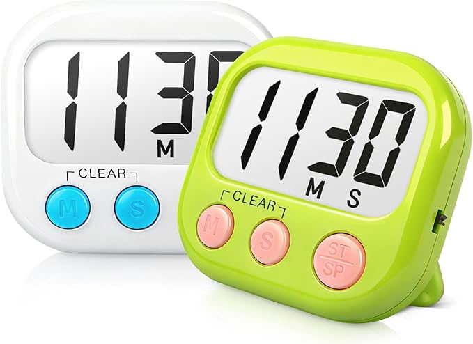Classroom Timers for Teachers Kids Large Magnetic Digital Timer Teacher Supplies 2 Pack-Green White