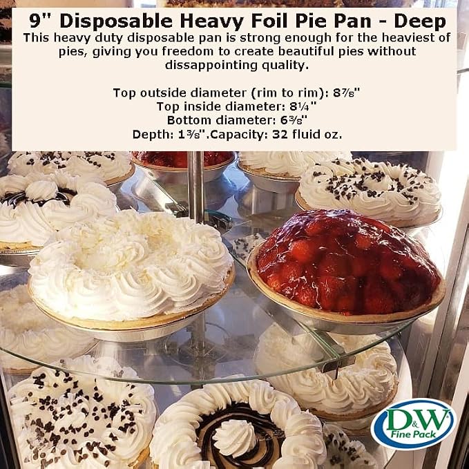 KitchenDance Disposable aluminum foil Pie Pan - 9 Inches Heavy Duty Reusable Aluminum Foil Pie Pan Perfect for Baking, Cooking, Food Preparing, Oven Safe Foil baking Pan, #509, Pack of 200
