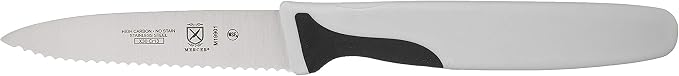 Mercer Culinary M19901P Millennia Black Handle, 3-Inch Slim Serrated, Paring Knife