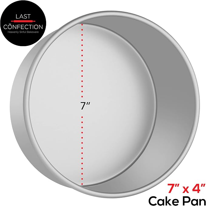 7" x 4" Round Cake Pan, Anodized Aluminum Cake Pan Baking Tin Mold, Professional Bakeware