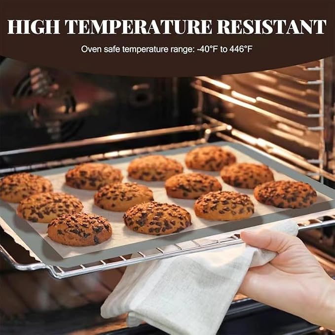 Silicone Baking Mat, 16.5" x 11.6" Silicone Cookie Sheets for Baking, Reusable Baking Mat, Non-Stick Reusable, Food Safe, Dark Gray Oven Baking Sheet for Making Cookies Macaroons Bread 1 Pack