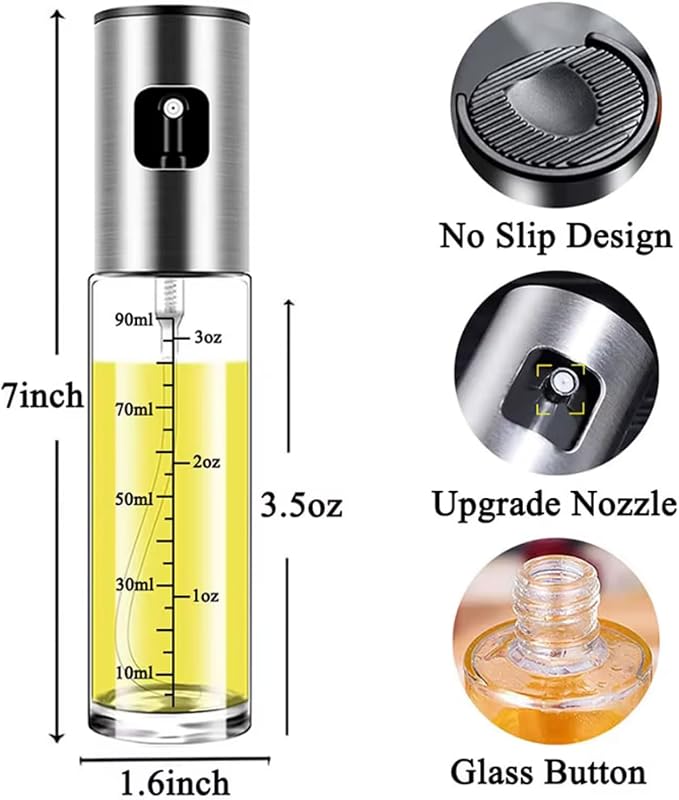 DUTHINGS Oil Sprayer for Cooking, Glass Olive Oil Spray Bottle with ABS Top, Oil Dispenser for Kitchen, Cooking Oil Dispenser for Air Fryer and Cooking