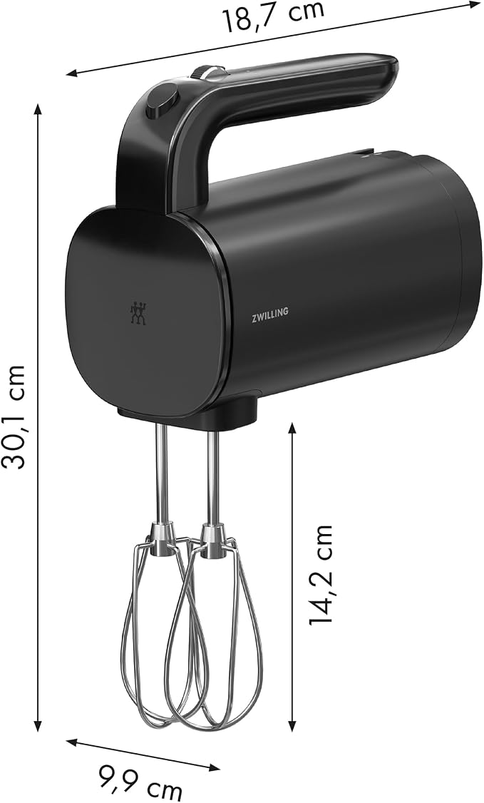 ZWILLING Xtend Cordless Hand Mixer Set – 3-Speed Electric Hand Mixer with Beaters and Dough Hooks – Powerful, Quiet, Energy-Efficient – Long Battery Life – Baking and Cooking Essentials