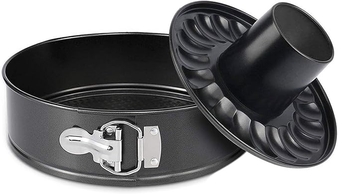 Mingcao 9 Inch Springform Pan, Nonstick Cake Pan, Heavy Duty Cheesecake Pan, Ice-Cream Cake Pan, 2 in 1 with Removable Bottom and Quick-Release Latch for Oven Baking - Gray