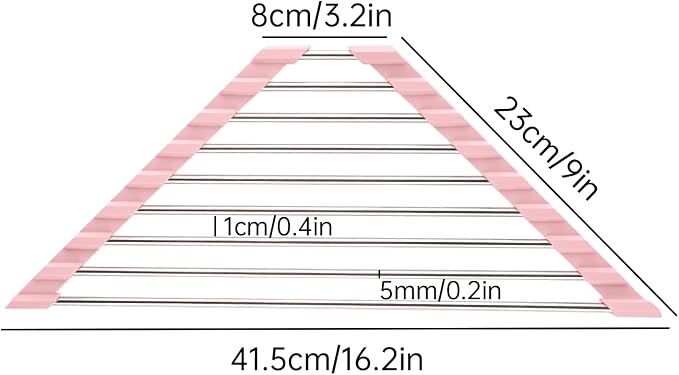 Tomorotec Triangle Foldable Dish Drying Rack, Small Roll-Up Stainless Steel Over Sink Drainer for Kitchen Sink Corner, Rustproof Multipurpose Organizer(Pink) | BPA-Free Food-Grade Silicone Edges Foldable Waterproof Rustproof Heavy-Duty Space Saver Heat...