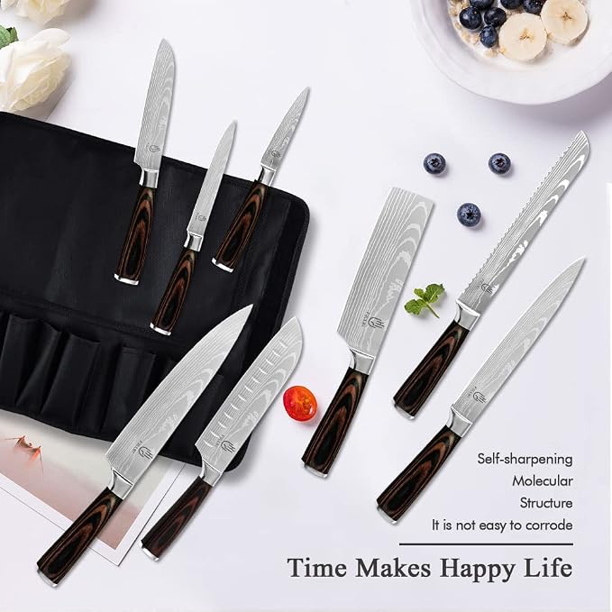 FULLHI Knife Set, 14pcs Japanese Knives Set, Premium German Stainless Steel chef Knife Set