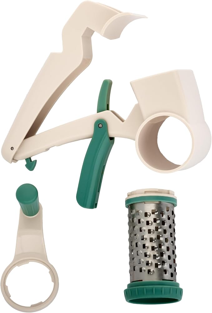Farberware Professional Rotary Cheese Grater, Durable and Versatile Kitchen Gadget for Effortless Grating, Green
