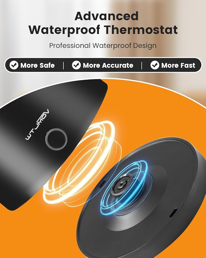 WTJMOV Electric Kettle Stainless Steel, 1.0L Small Water Boiler 1200W Fast Boiling, Double Wall Tea Kettle Pot Automatic Shut Off, Durable Coffee & Tea Maker/Warmer/Heater Black