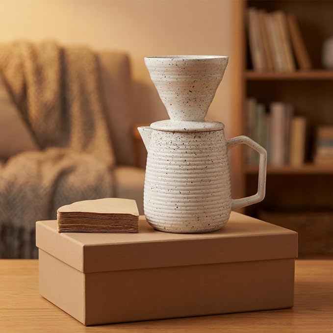 pour over coffee maker (White black dot)