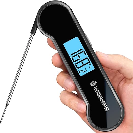 0.5 Sec Instant Read Meat Thermometer Digital with ±0.5℉ Precision, Black | Food Thermometer for Cooking Kitchen Gadgets, Oven Grill Candy BBQ Essentials Accessories, Gifts for Him Dad Men Birthday