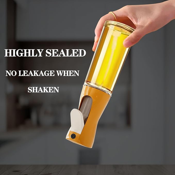 Oil Sprayer for Cooking -200ml Glass Olive Oil Sprayer, Cooking Sprayer, Kitchen Gadgets for Air Fryer, Canola Oil Spritzer, Widely Used for Salad Making, Baking, Frying, BBQ (Yellow)