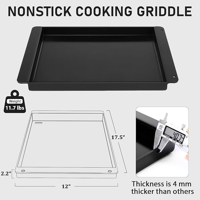 Utheer Ceramic Grill Griddle 7658 for Spirit 200 300 and Genesis Grills | Fits Spirit E210 E310 E320 and Genesis Silver B C, built for even heat, nonstick cooking, easy cleanup