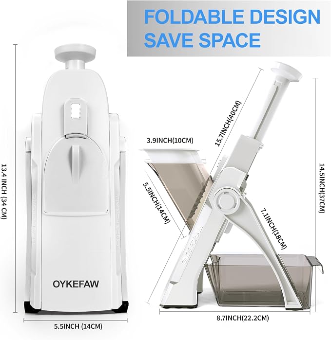 Safe Mandoline Slicer for Kitchen, Potato Slicer for Chips,Vegetable Cutter | Potato Slicer for Chips, 6 in 1 Vegetable slicer with Thickness Adjuster, Faster Kitchen Slicer for Meal Prep (Only Slice)