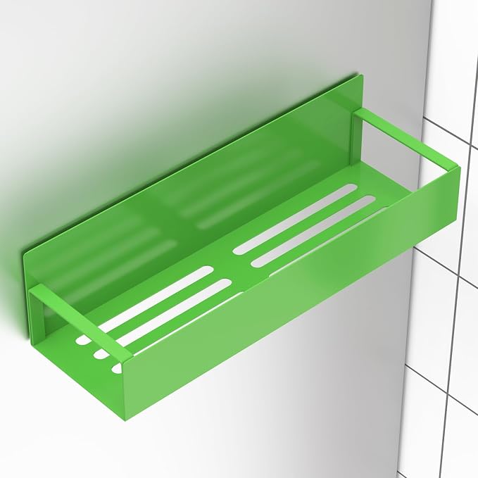 Metal Magnetic Spice Rack for Refrigerator Green, 4 Pack | Magnetic Shelves Heavy Duty for Fridge in Kitchen, Seasoning Storage Organizer, For Oven Washer and Dryer, For Heavier Items