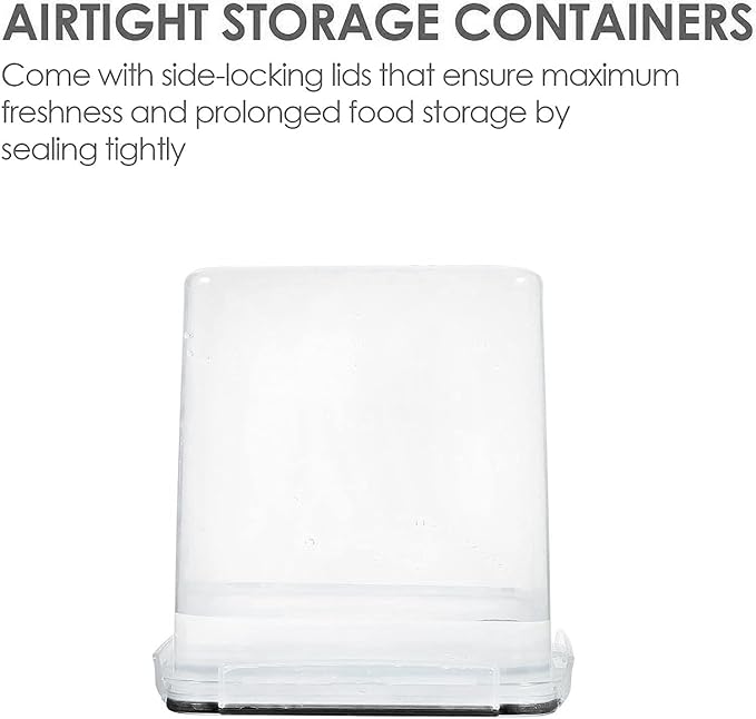 Vtopmart 2.5 L Flour Sugar Storage Containers, 4 PCS, Black | Airtight Seal, Multiple Sizes, BPA Free, Food Grade Material, Dishwasher Safe (Not Lids)