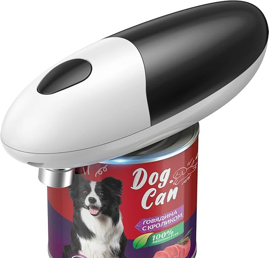 Electric Can Opener, One Press Start/Stop, Automatic Can Opener with Smooth Edge, Hands Free, Battery Powered, Electric Can Openers for kitchen, Can Openers for Seniors with Arthritis, black