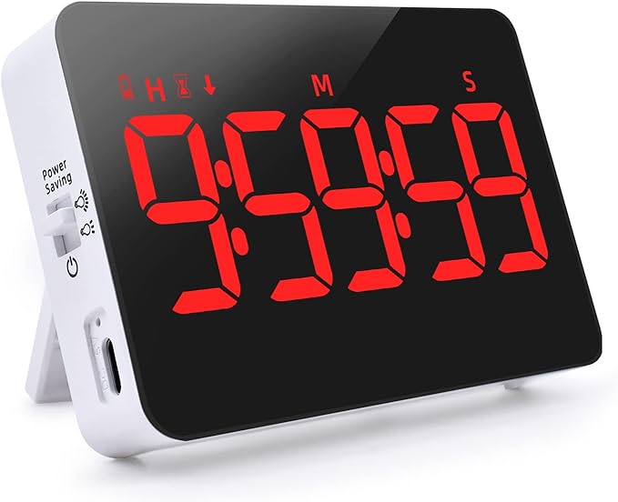 PERSUPER Digital Timer Kitchen Timer Count Down Up Rechargeable Kitchen Gadgets Vibration Mode Adjustable Volume and Brightness LED Display Time Management for Cook, Desk, Kids Adults Study Teaching | Adjustable Volume and Brightness LED Display, Time ...