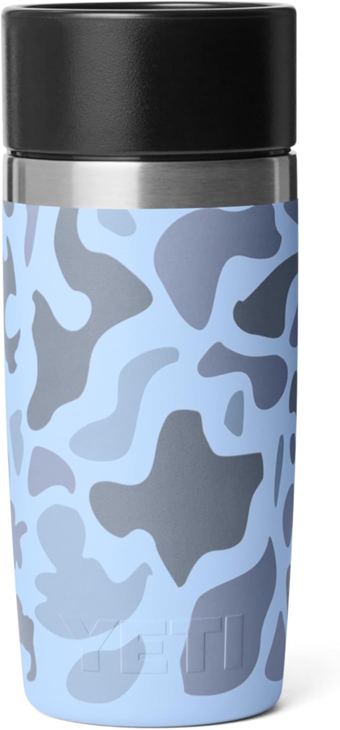 YETI Rambler 12 oz Travel Bottle, Stainless Steel, Vacuum Insulated with Leakproof Commuter Cap, Blue Camo