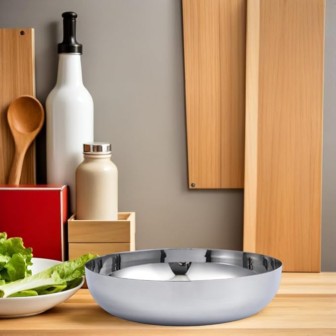 CALLARON 75oz Stainless Steel Mixing Bowls - 9.4 inch Large Metal Serving Bowl, Non-Slip Silver Decorative Bowl for Salad, Pasta, Soup, Fruit, Dishwasher Safe