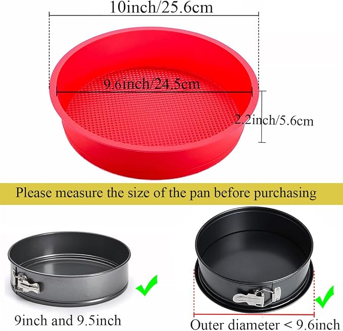 Springform Pan Protector for 9 inch, 9.5 inch Round Springform Pan Silicone Cheesecake Water Bath Sleeve Waterproof Cheesecake Baking Accessories | Leakproof Springform Pan Protector, Cheesecake Baking Accessories