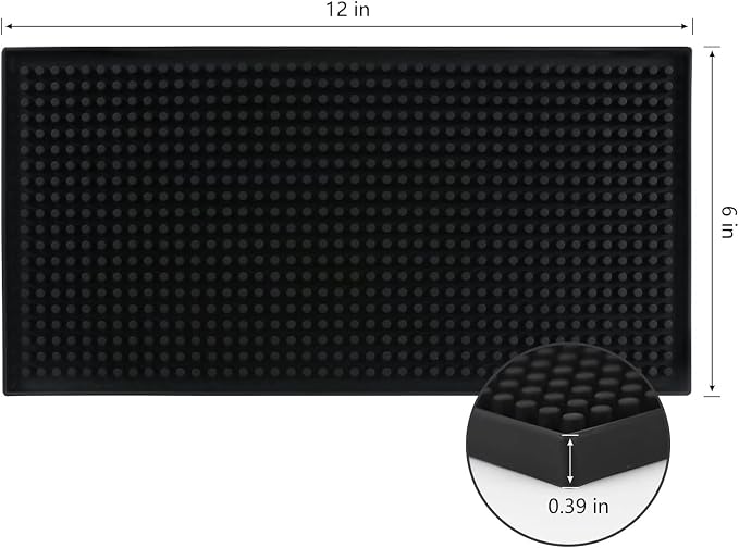 XieNie Bar Mat, 12"x6" Non-Slip PVC Mats for Home Coffee Bar Countertop | Versatile for Coffee Drinks Cocktail Makers, Keep Bar Counter Tops Neat Tidy, Dry Dishes Cups Glasses, Hand and Machine Wash