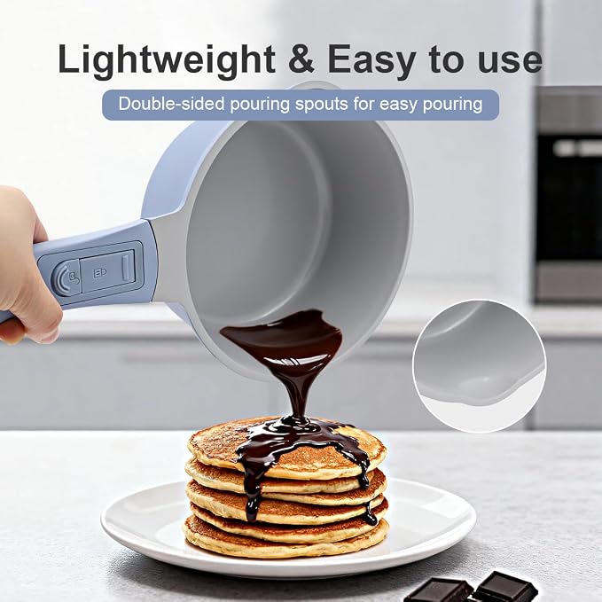 AIKENBBKK Small Sauce Pan with Lid, 1.5 Qt Ceramic Saucepan with Lid, Non Stick Sauce Pan, Milk Pot & Sauce Pot & Saucepan with Pour Spout, Detachable Handle Milk Pan, Induction Compatible, Oven Safe