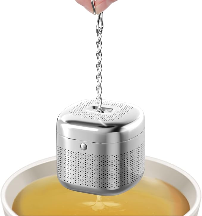 Reinmoson 304 Stainless Steel Tea Infuser for Loose Leaf Tea | Fine Mesh Tea Strainer Ball for Loose Leaf Tea, Come with 1 Saucer Loose Leaf Tea Steeper for Cup, Mug, Teapot