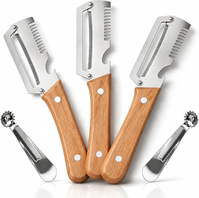 Vegetable Peeler Set Multi-Function Potato & Fruit Peeler Tool-3pcs | Stainless Steel Vegetable Peeler for Potatoes, Carrots, Apples and Cabbage Elite Peeler and Shredder for Easy Kitchen Prep