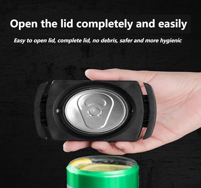 Aluminum Can Opener，Can Top Remover，Beer- Soft Edge- Soda- Can Opener | Handheld Safety Manual Can Opener，for 8-19 Oz aluminum Soft Edge Cans,Home,Kitchen,Bar,Camping and DIY projects Tool-Black