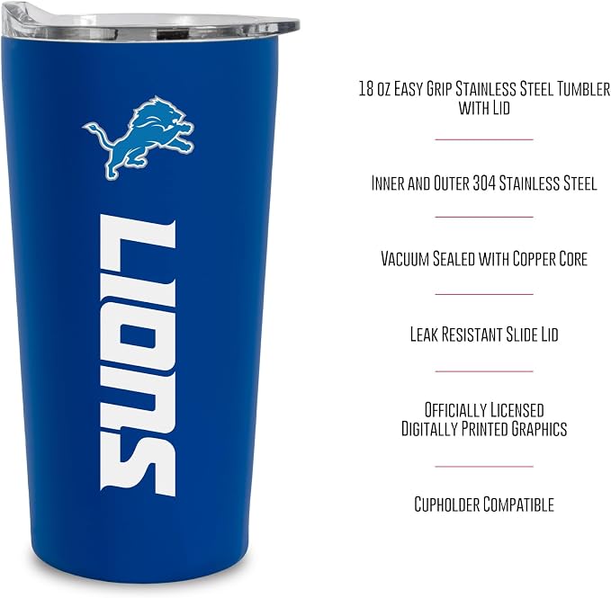 Rico Industries NFL Football Soft Touch, Easy Grip Tumbler