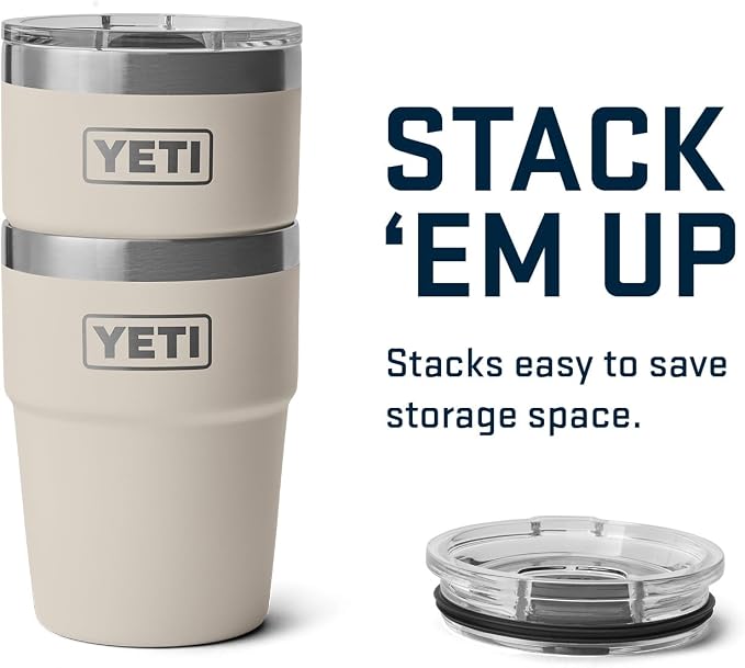 YETI Rambler 16 oz Stackable Tumbler, Vacuum Insulated, Stainless Steel with MagSlider Lid | Stackable