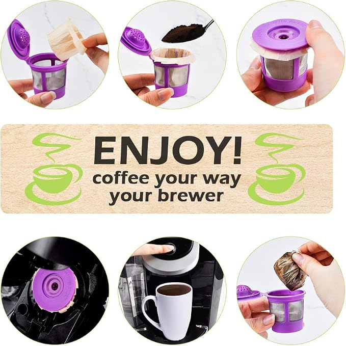 CAPMESSO Disposable Coffee Paper Filters Replacement Kerig Coffee Filters Compatible with Reusable Single Serve Pods Keurig Coffee Maker-600 Count (Natural)