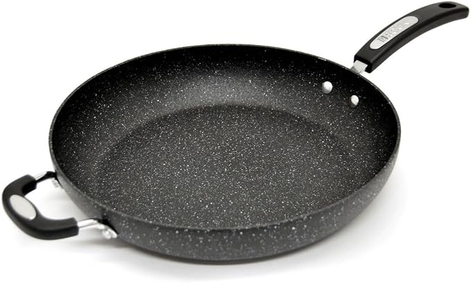 Starfrit The Rock Classic 12.5" (32cm) Non-Stick Deep Fry Pan with Helper Handle - Durable Forged Aluminum - Oven Safe - PFOA Free - Easy to Clean