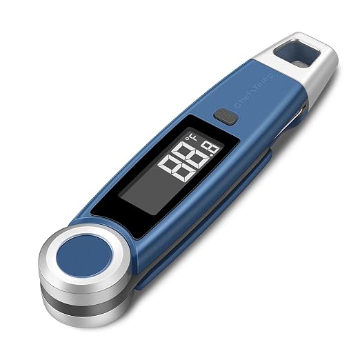 Finaltouch X10 Instant Read Digital Meat Thermometer NSF Certified | Waterproof Professional for Cooking Grilling BBQ Baking Candy Oil with Rotating Probe and Backlit Display (Royal Navy)