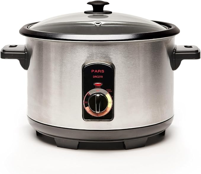 Pars Automatic Persian Rice Cooker - Tahdig Rice Maker Perfect Rice Crust, 25 Cup