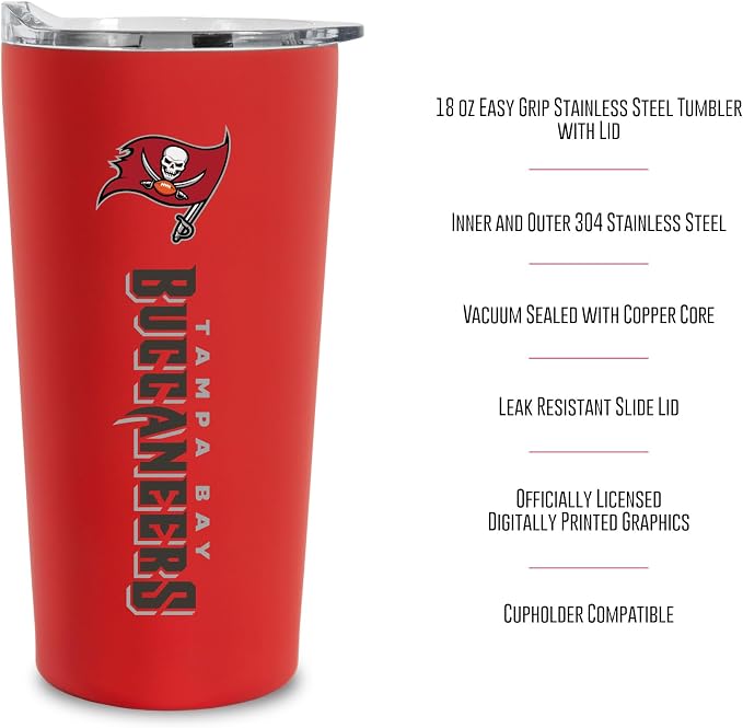 Rico Industries NFL Football Soft Touch, Easy Grip Tumbler