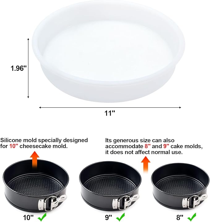 Springform Pan Protector, Waterproof Seal for 10" Cake Plates | Springform pan protector prevents water entering cake plate, compatible 10" pans, cheesecake essential, reusable & easy clean