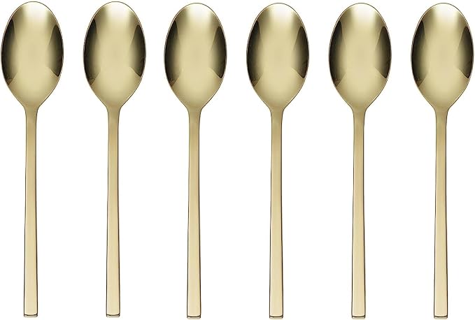 Oneida Allay Champagne Gold Teaspoons Silverware Set for 6, Flatware | pvd champagne gold finish | dishwasher safe | cutlery set, utensil set, rust resistant, kitchen gifts for women