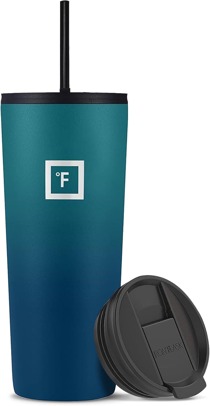 IRON °FLASK 24 oz Classic Insulated Tumbler | Vacuum Insulated Stainless Steel Tumbler with Solid Lid - Double Walled Travel Cup, Sweat Free, BPA Free (Dark Night)