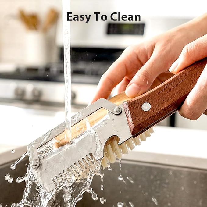 Multi-Functional Vegetable Peeler for Kitchen, 2026 New Stainless Steel Peeler with Wooden Handle and Bottle Opener, Kitchen Tool for Fruit Veggie Pumpkin, Gifts for Mom (Brown，2PCS)